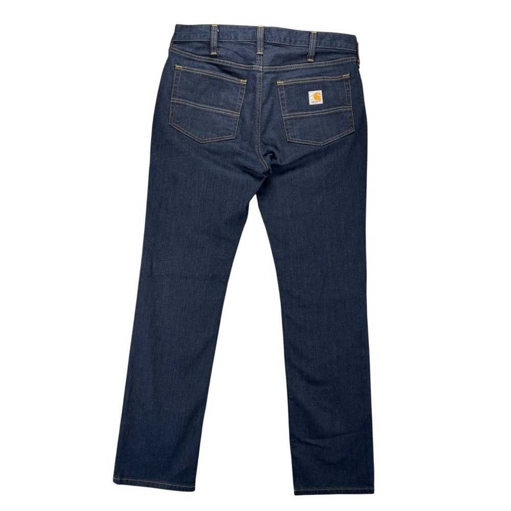Carhartt Rugged Flex Straight Fit Jeans Mens 33x32 Dark Wash Stretch Denim Ranch - Picture 6 of 12